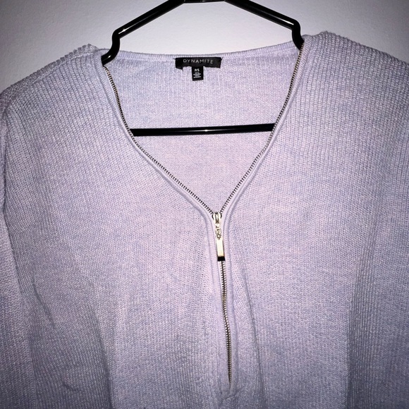 DYNAMITE KNIT LONG SLEEVES LIGHT BLUE/VIOLET SMALL - Picture 2 of 9